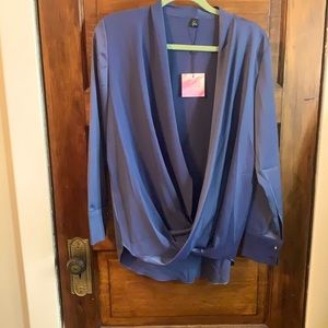 Silk Flowy Blouse with gold buttons